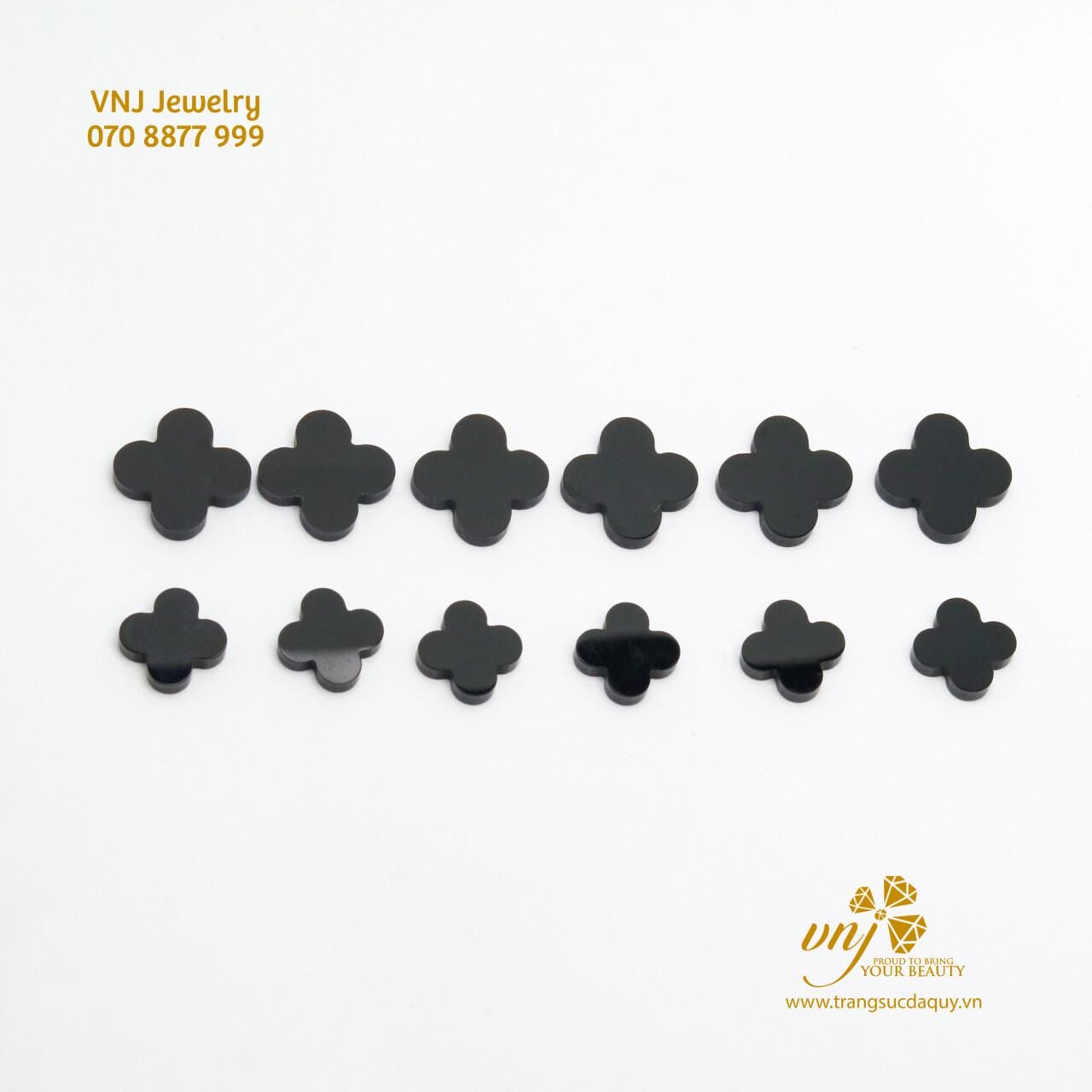 Charm Cỏ 4 Lá Đá Onyx Đen CDON1 - Ảnh 2