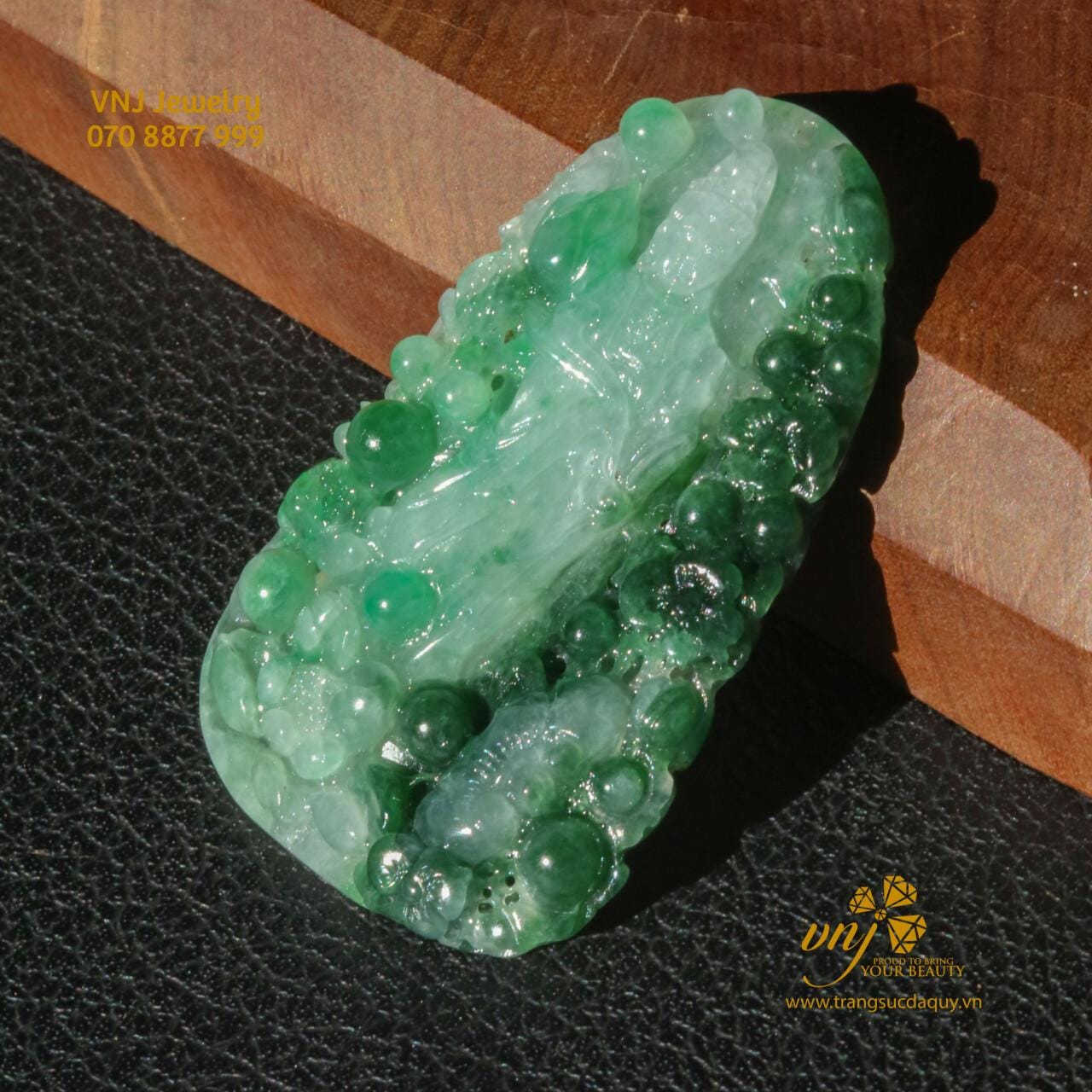 Tượng Quan Âm Lục Phỉ Thuý Thiên Nhiên MTJ4 - Ảnh 5
