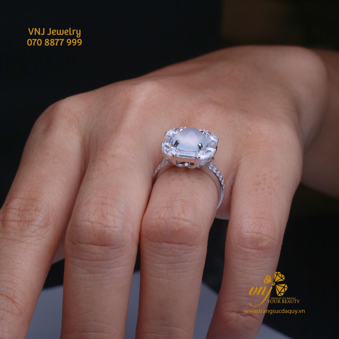 Nhẫn Phỉ Thúy Băng Thiên Nhiên Halo NWJ17 - Ảnh 5