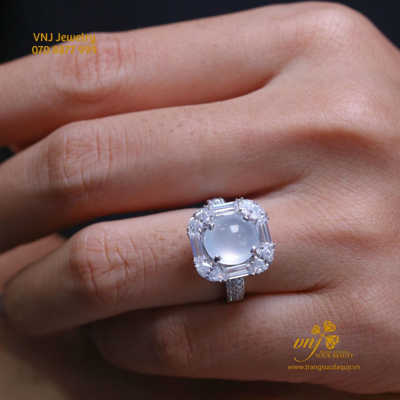 Nhẫn Phỉ Thúy Băng Thiên Nhiên Halo NWJ17 - Ảnh 6