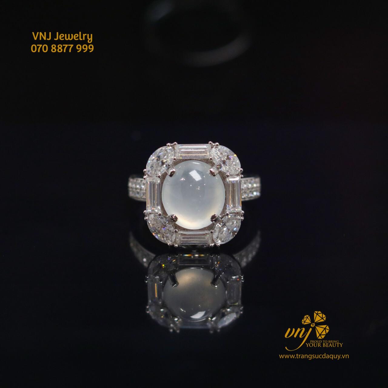 Nhẫn Phỉ Thúy Băng Thiên Nhiên Halo NWJ17 - Ảnh 3