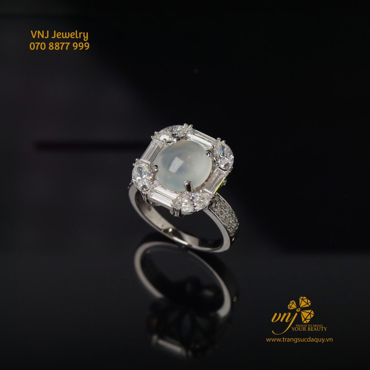 Nhẫn Phỉ Thúy Băng Thiên Nhiên Halo NWJ17 - Ảnh 2