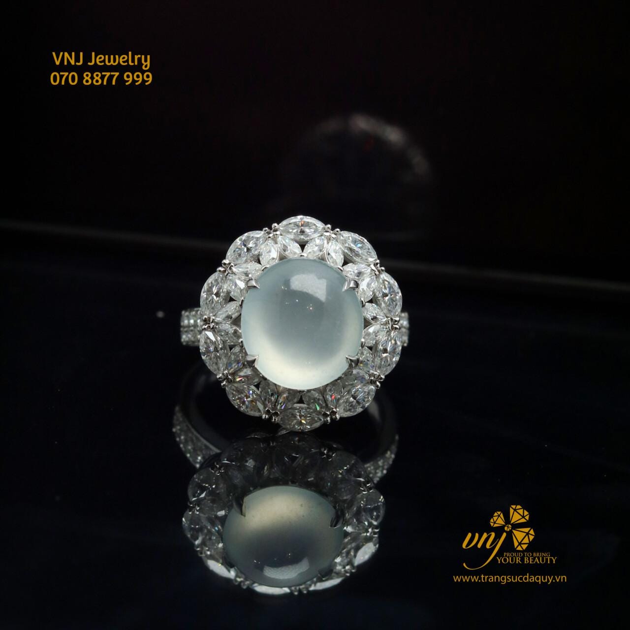 Nhẫn Phỉ Thúy Băng Thiên Nhiên Halo NWJ18 - Ảnh 3