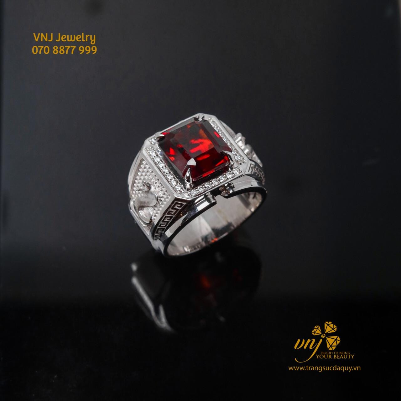 Nhẫn Rắn Đá Garnet Nam NM166 - Ảnh 3