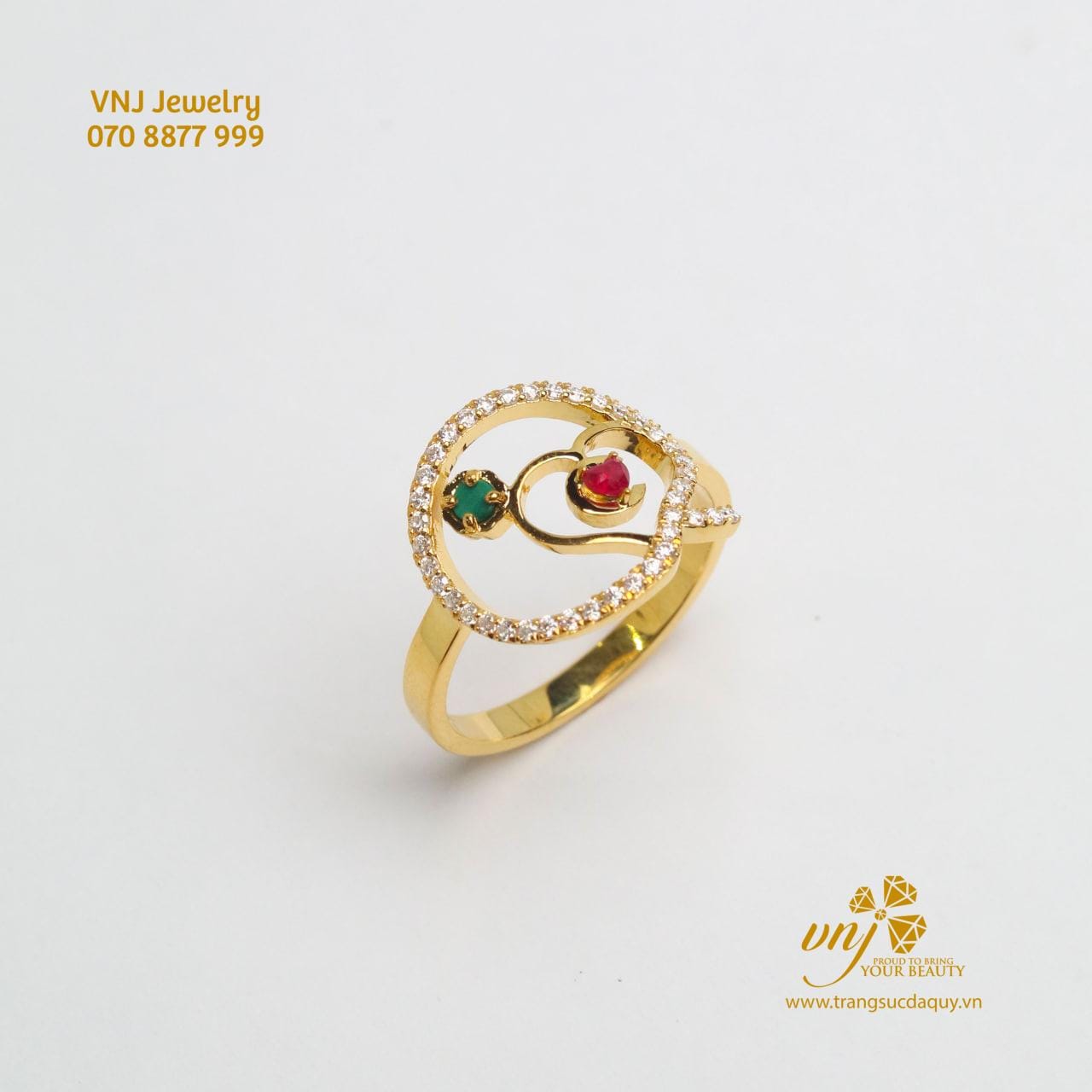 Nhẫn Chữ Cái Đính Đá Quý Theo Tên - Ảnh 5
