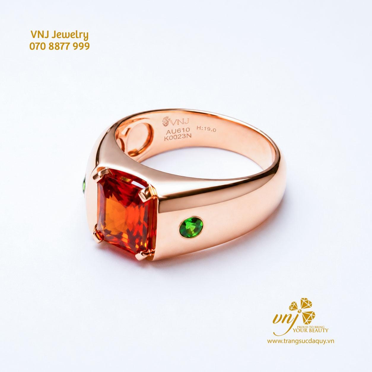 Nhẫn Mệnh Hỏa Đá Garnet NM165 - Ảnh 2