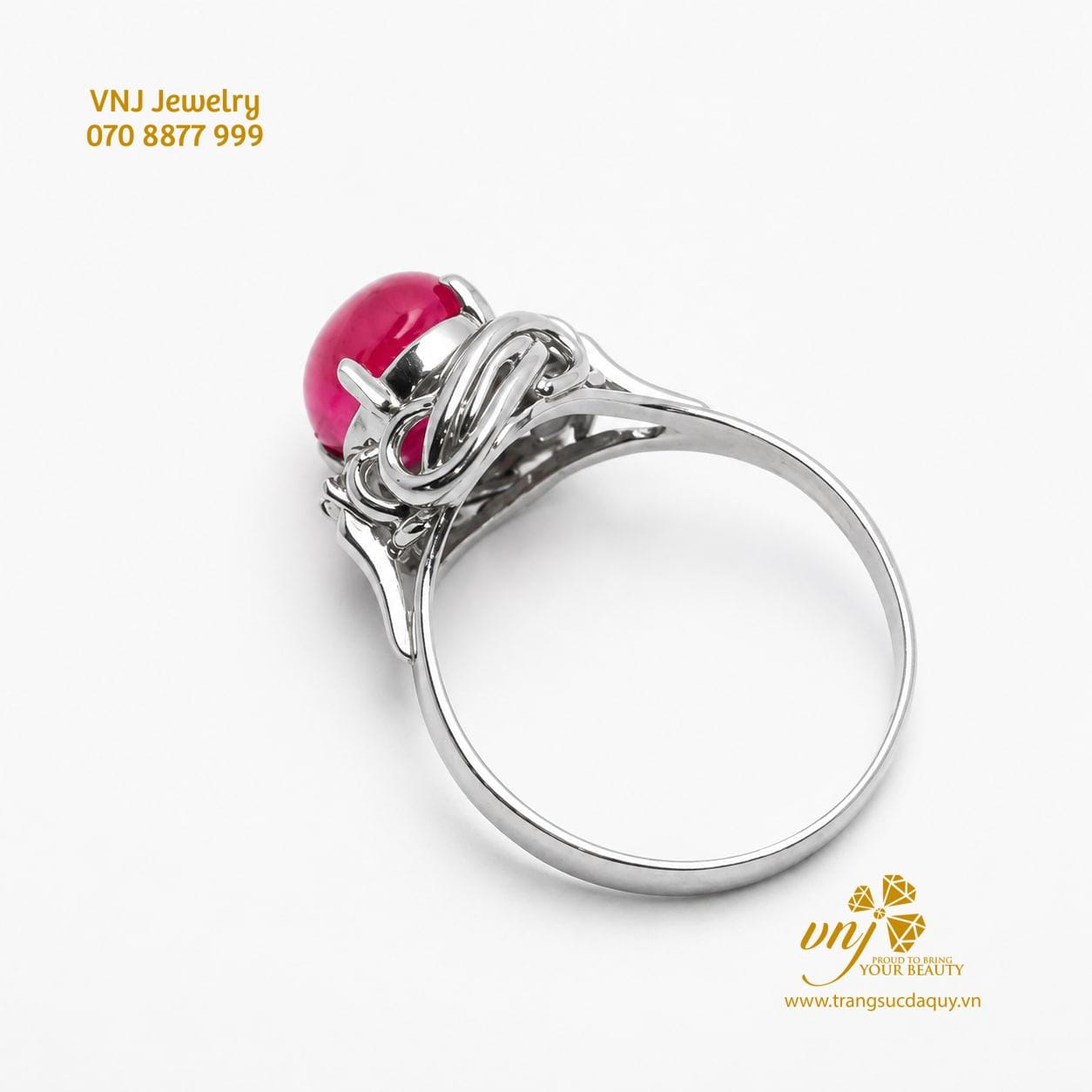 Nhẫn Bạch Kim Ruby Thiên Nhiên NWR30 - Ảnh 3