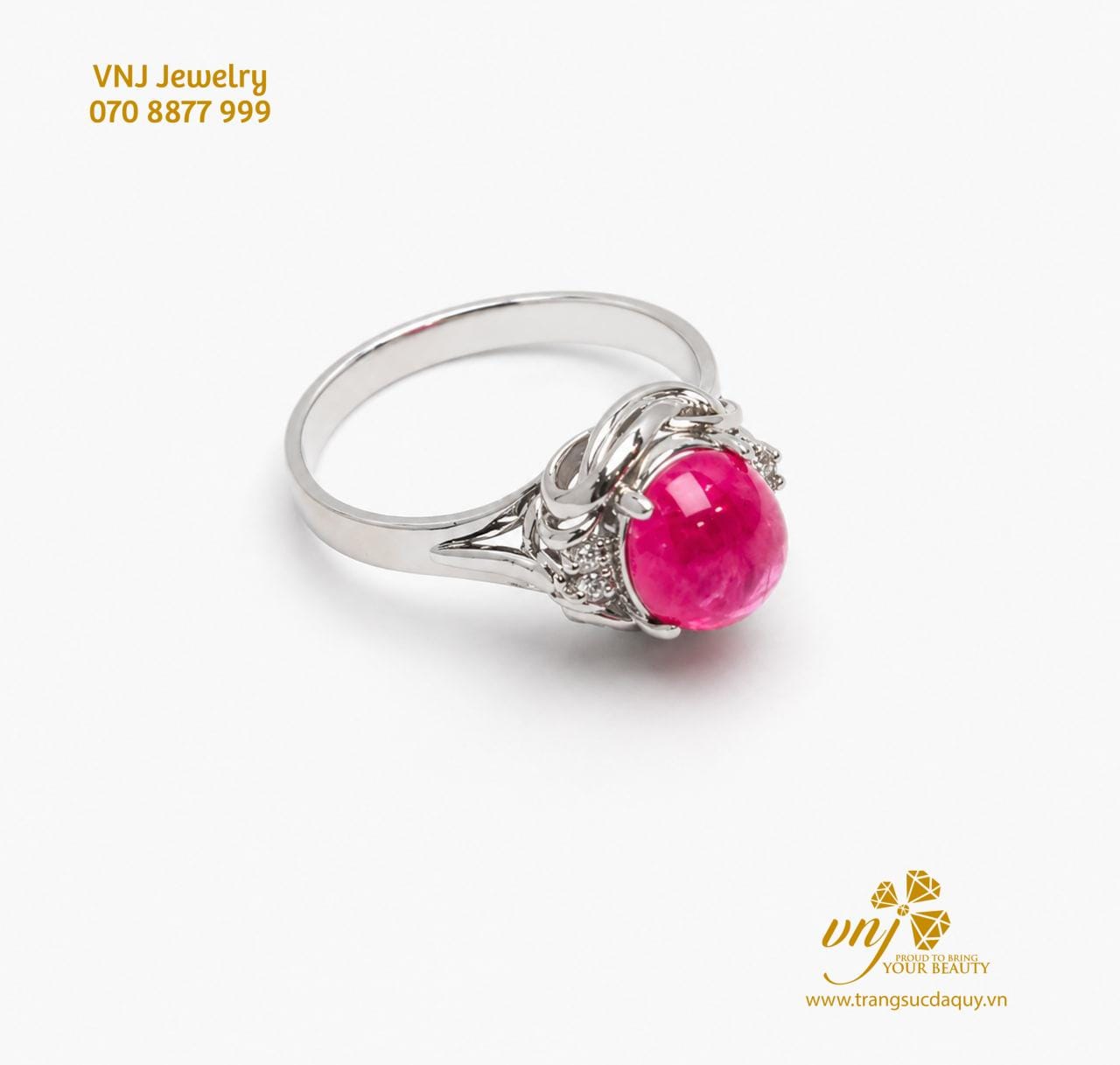 Nhẫn Bạch Kim Ruby Thiên Nhiên NWR30
