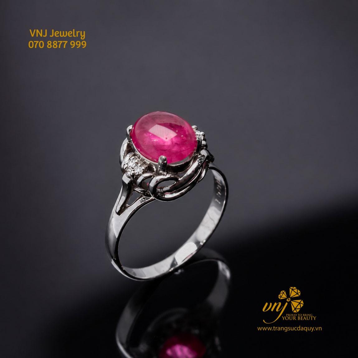 Nhẫn Bạch Kim Ruby Thiên Nhiên NWR30