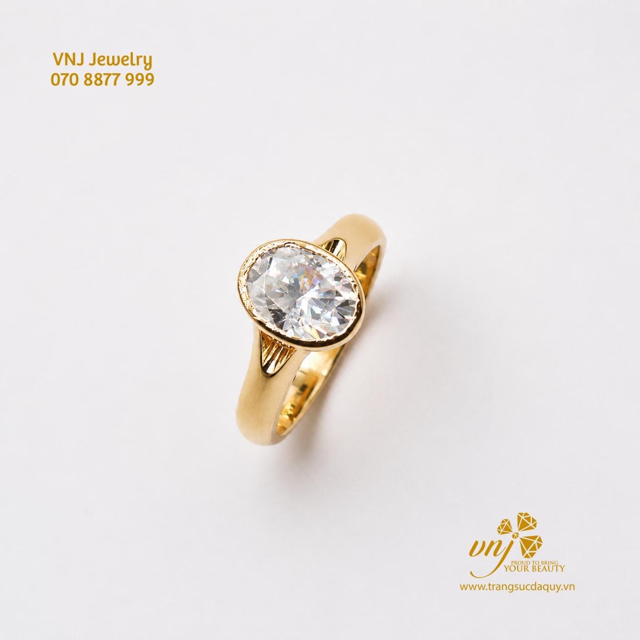 Nhẫn Moissanite Oval Cut NWD49