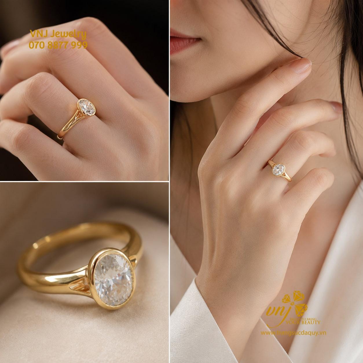 Nhẫn Moissanite Oval Cut NWD49