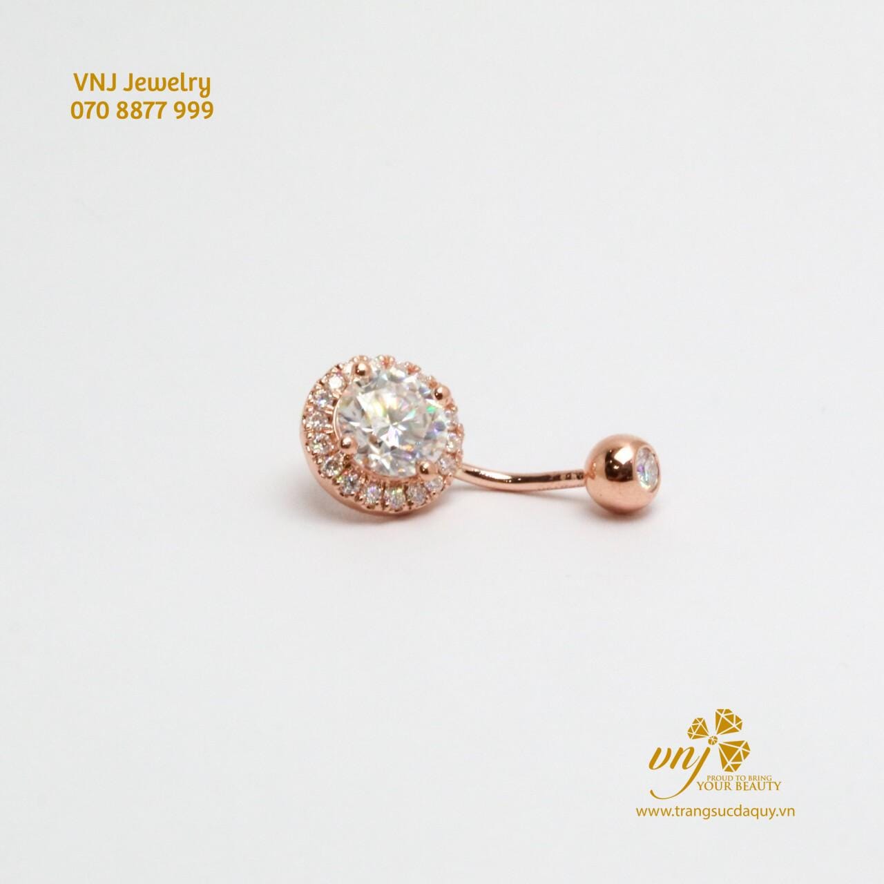 Khuyên Rốn Halo Đính Kim cương Moissanite GRA NP2 - Ảnh 6