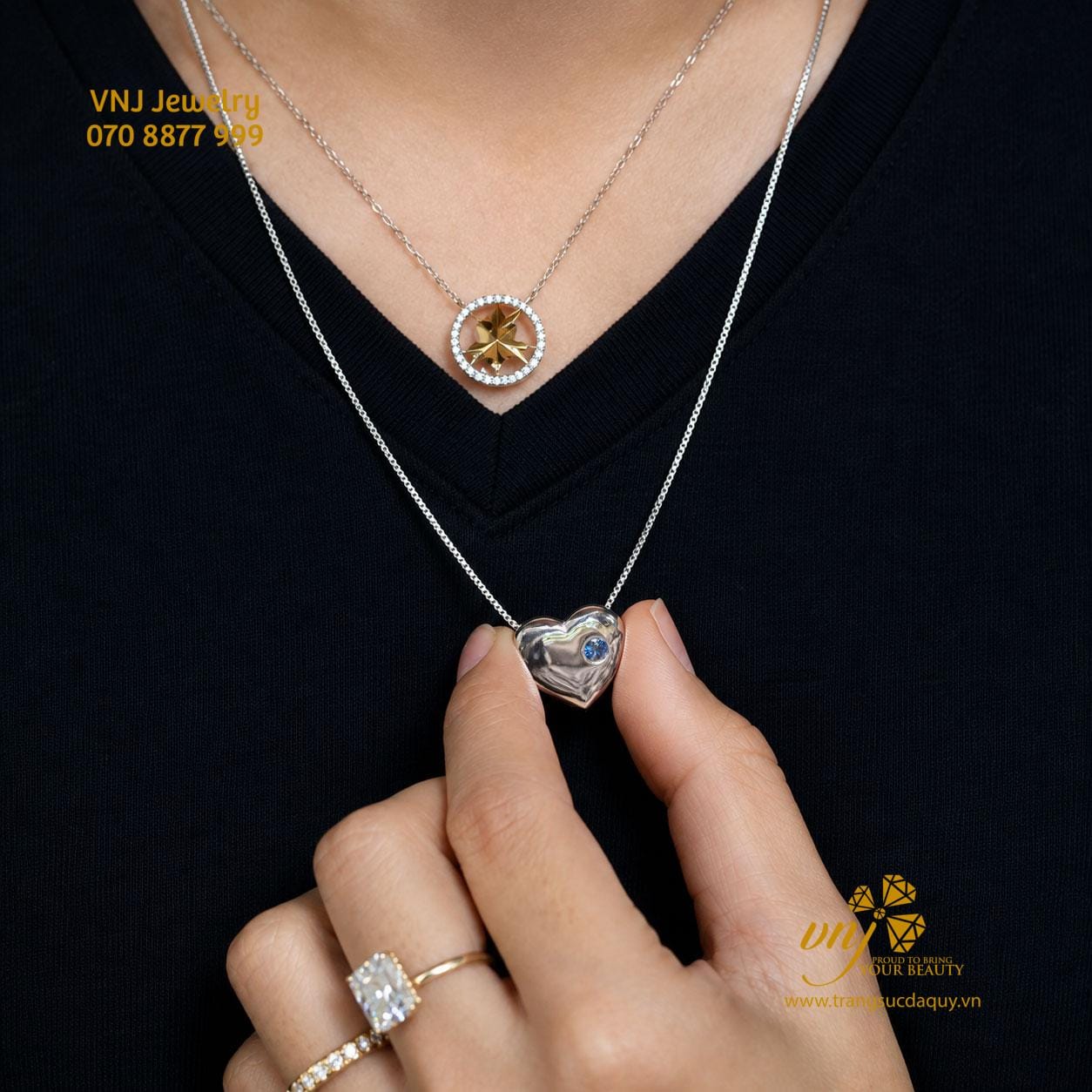 Mặt Dây Chuyền Trái Tim Đá Sapphire MDS31
