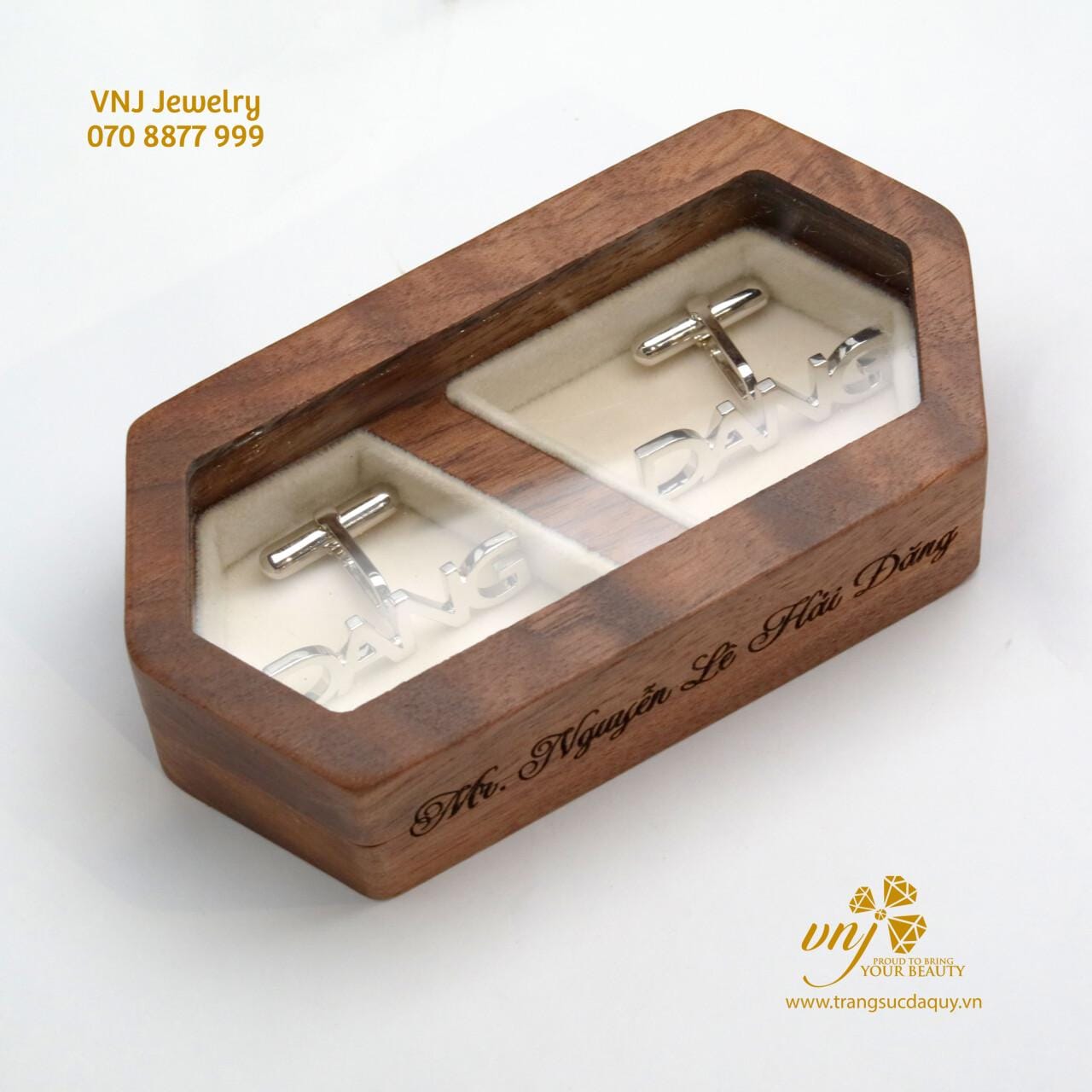 Cufflink Kèm hộp khắc