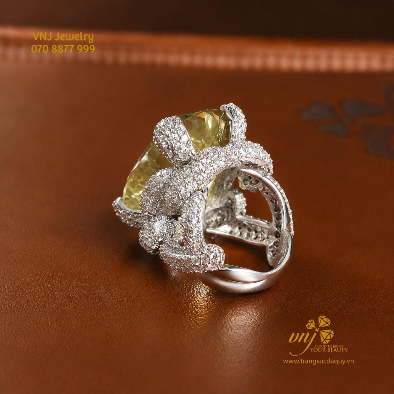 Nhẫn Thạch Anh Vàng NWQV12 - Ảnh 3