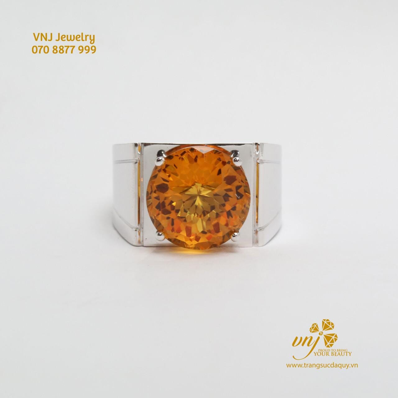 Nhẫn Đá Citrine Thiên NHiên NM169