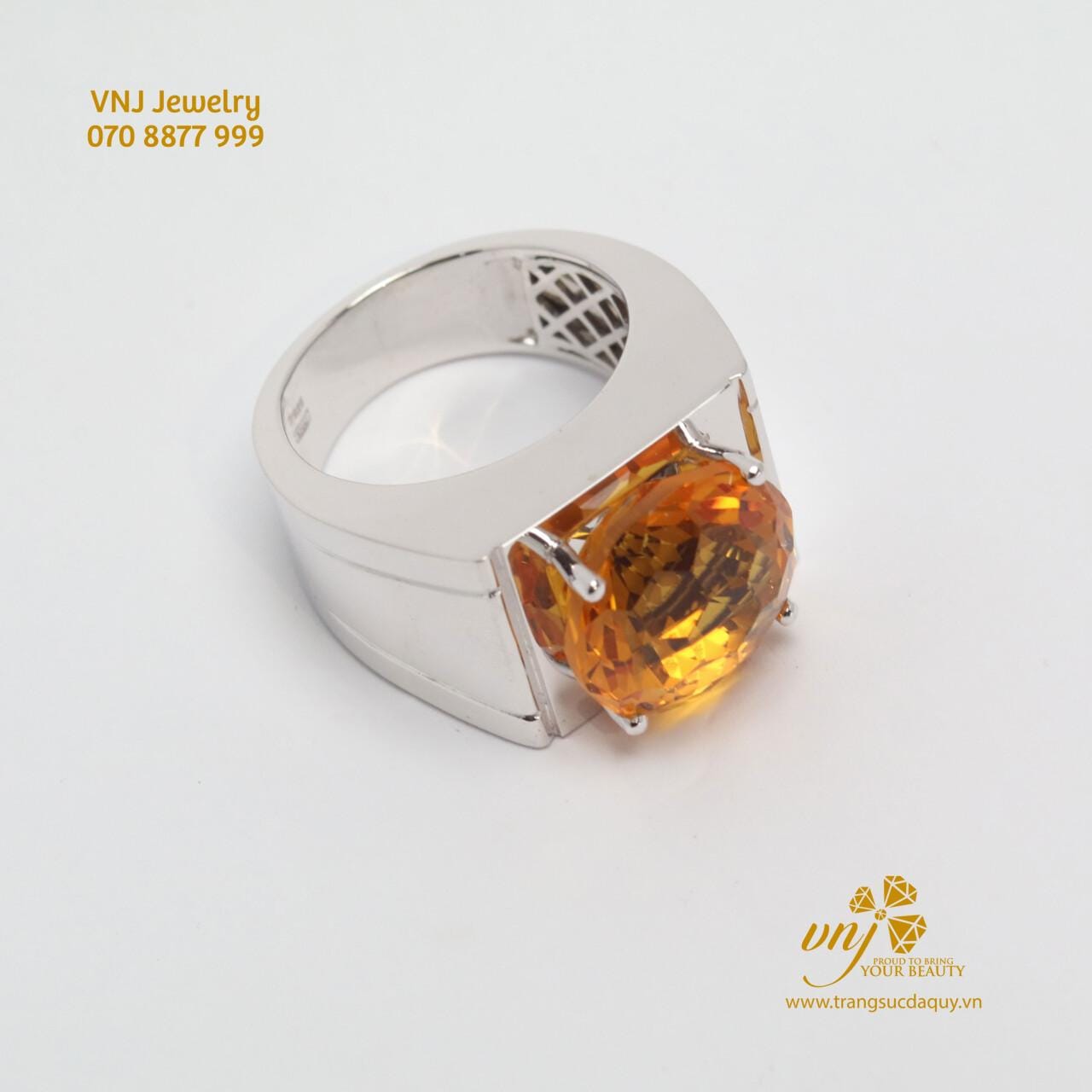 Nhẫn Đá Citrine Thiên NHiên NM169