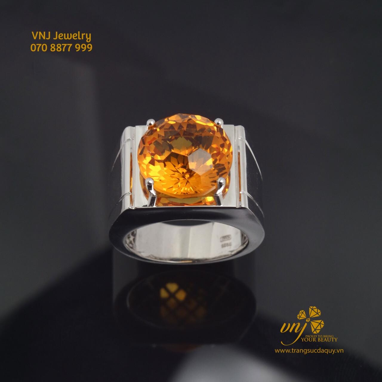 Nhẫn Đá Citrine Thiên NHiên NM169