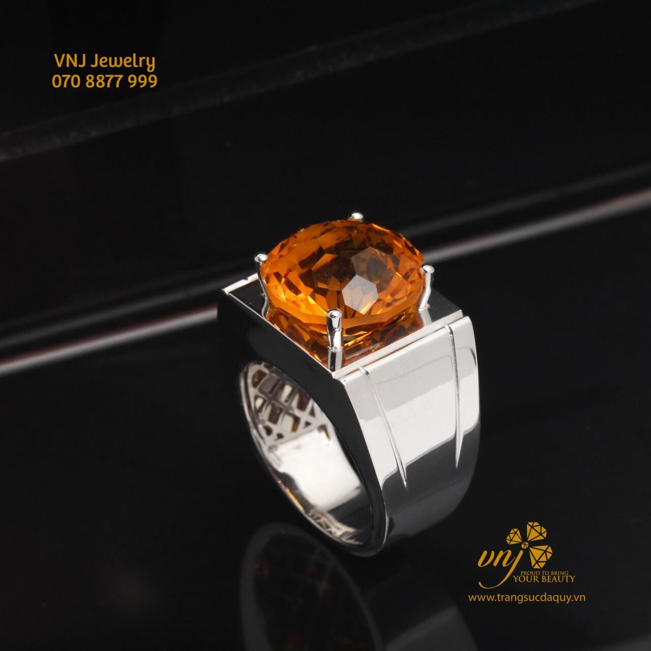 Nhẫn Đá Citrine Thiên NHiên NM169
