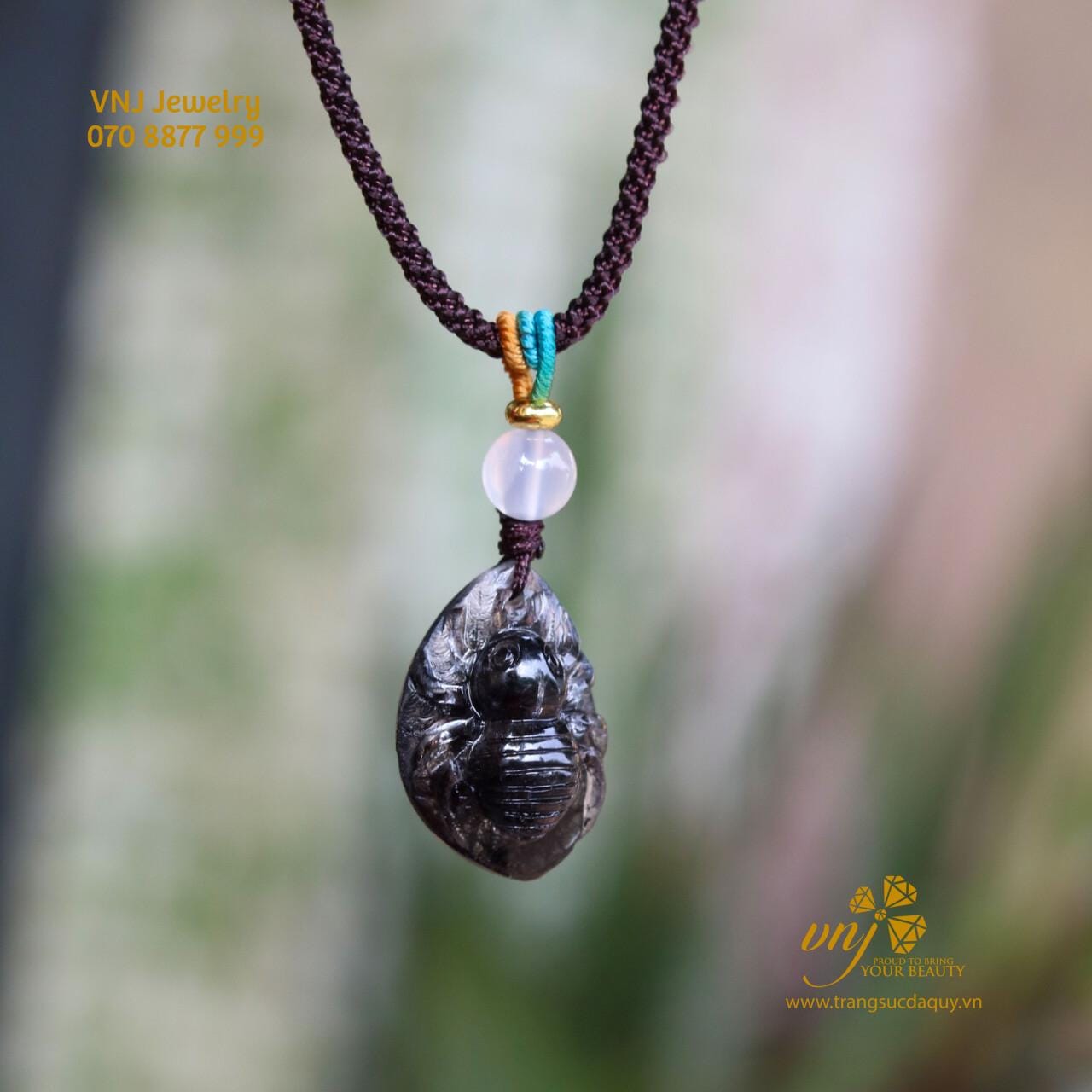 Mặt Dây Charm Nhện Thạch Anh Tóc Đen CDTD2 - Ảnh 2