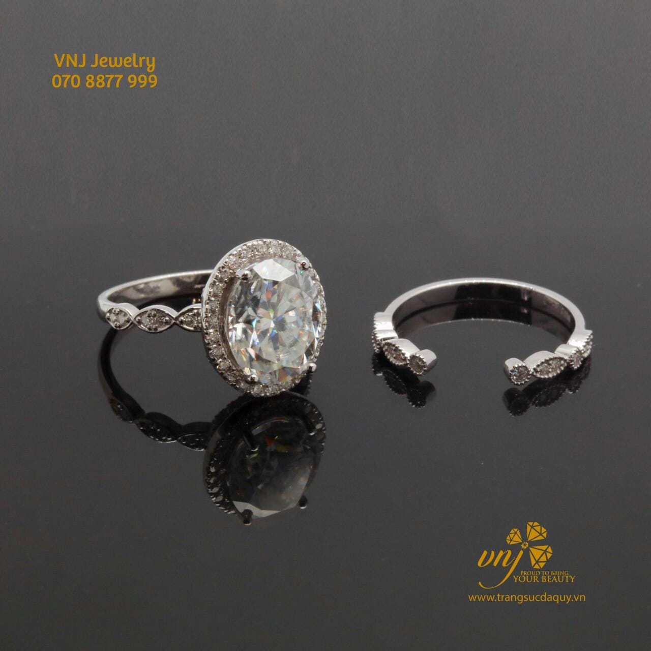 Combo 2 Nhẫn Kim Cương Moissanite NWD52 - Ảnh 5