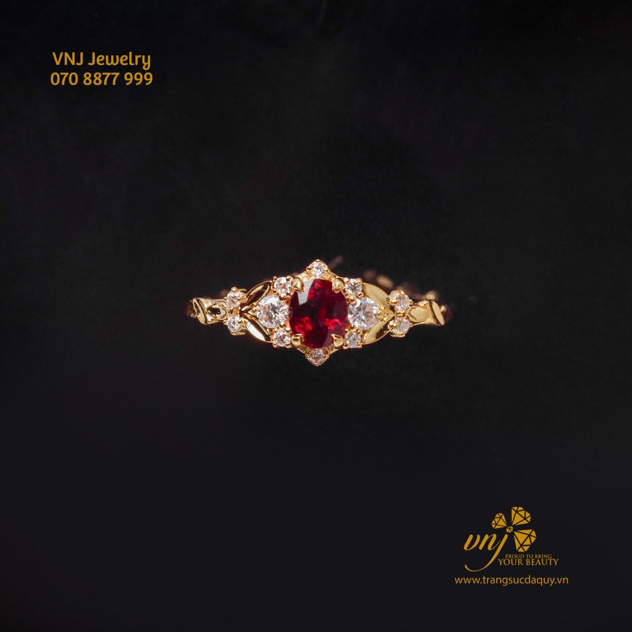 Nhẫn Ruby NWR30 với thiết kế đá quý sang trọng
