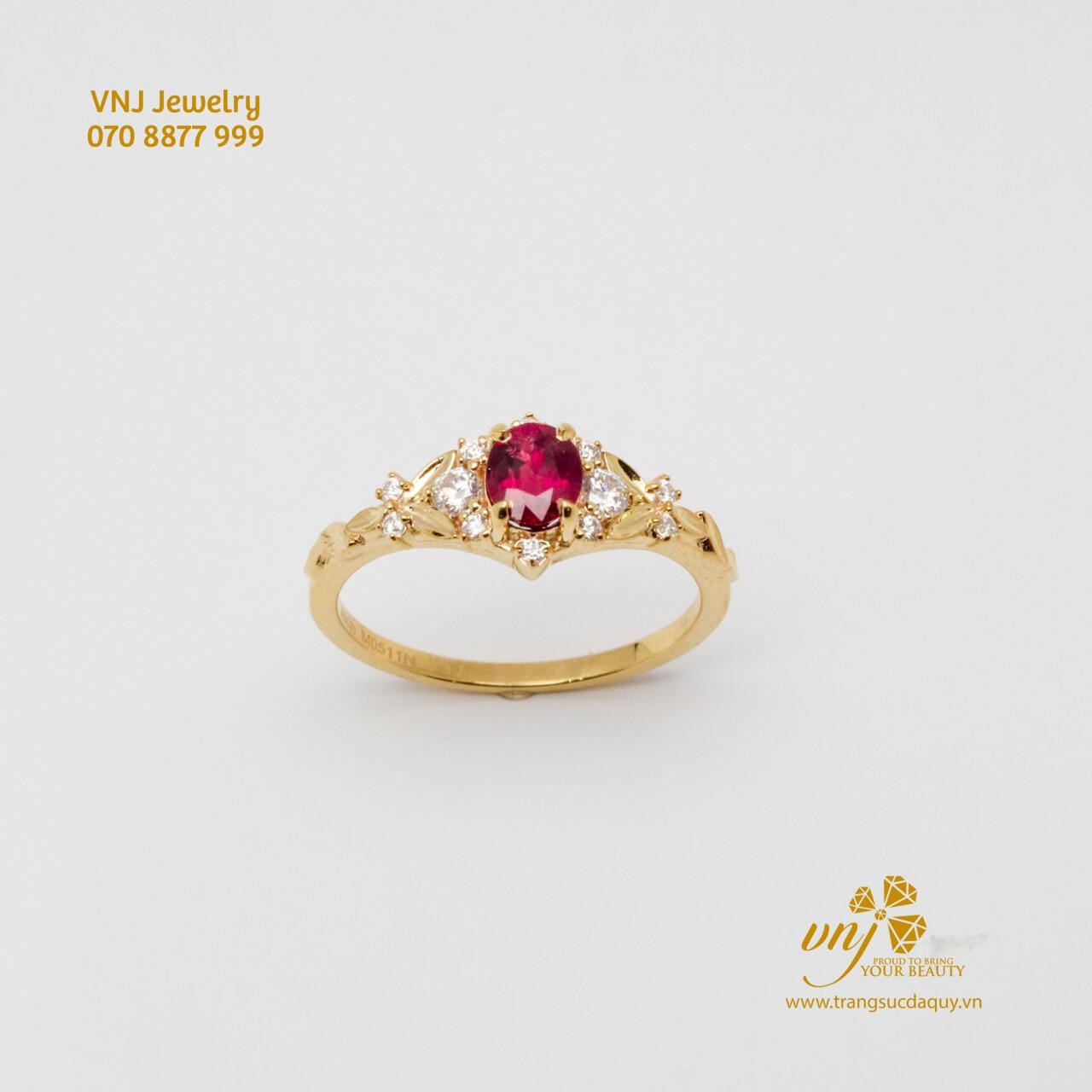 Thiết kế Nhẫn Đá Ruby NWR30 nhìn chính diện