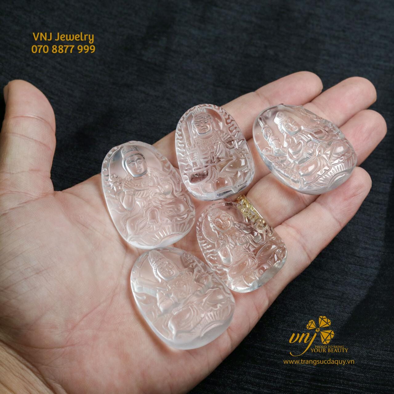Mặt Phật Bản Mệnh Thạch Anh Trắng MTQW1 - Ảnh 8