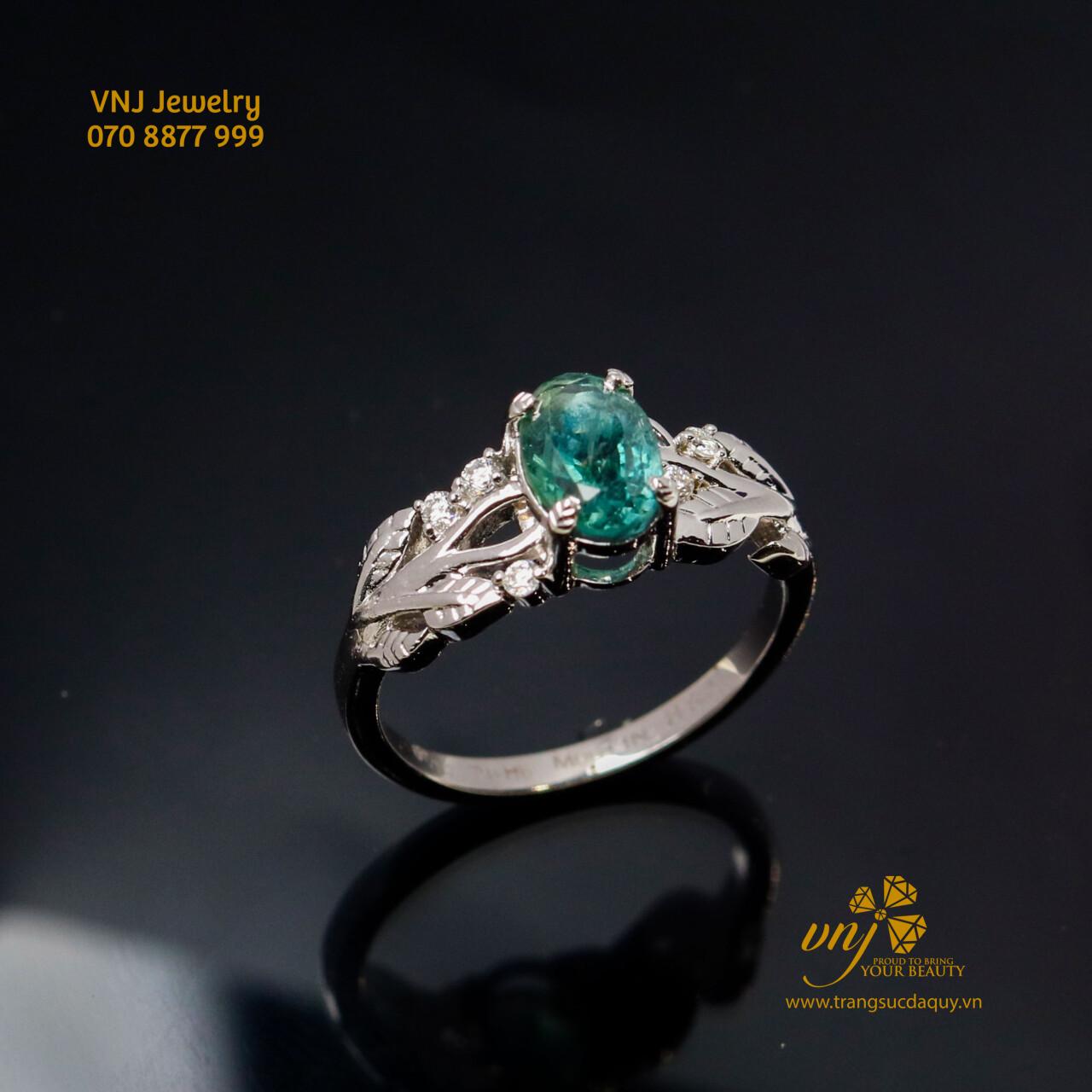 Nhẫn Nữ Sapphire Xanh Lá NWS70 - Ảnh 2