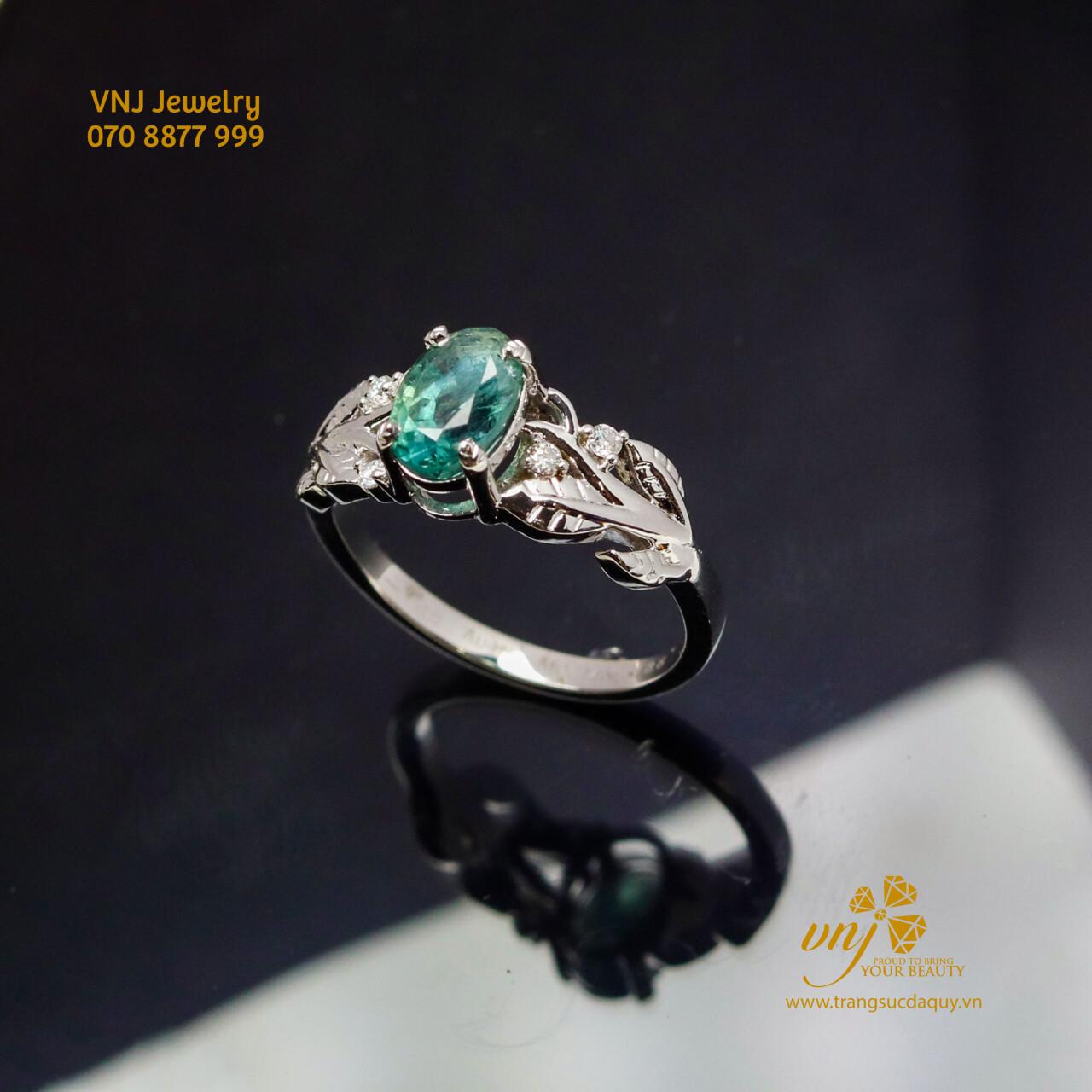 Nhẫn Nữ Sapphire Xanh Lá NWS70 - Ảnh 3