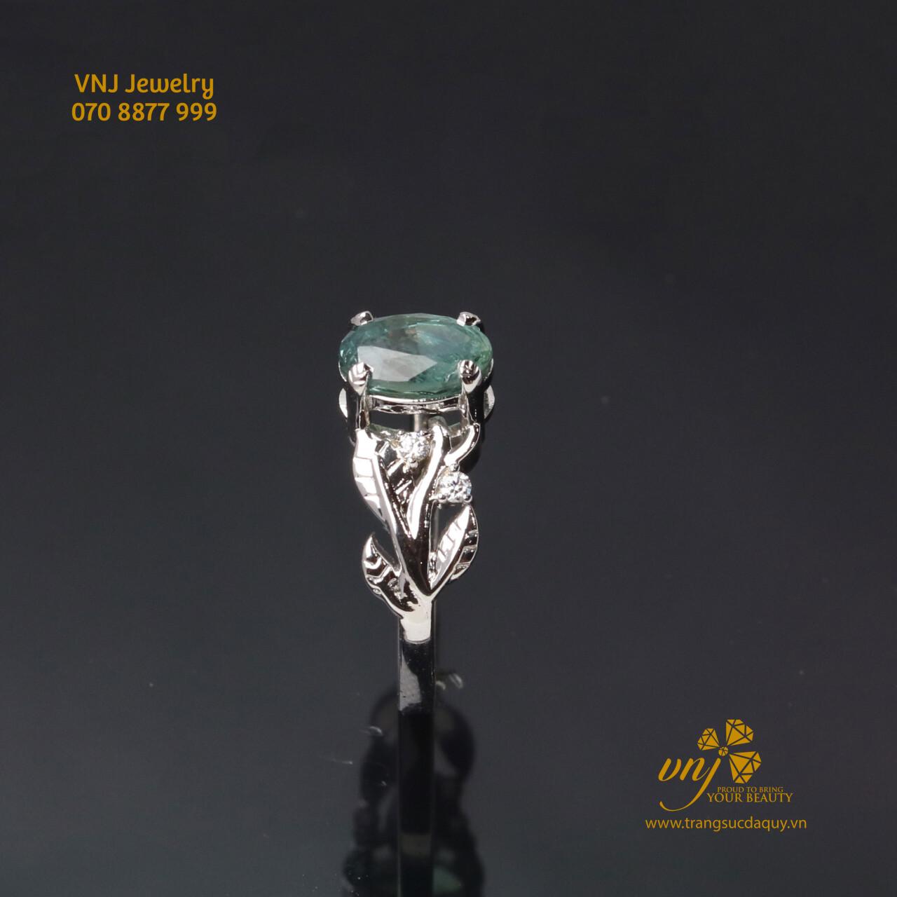 Nhẫn Nữ Sapphire Xanh Lá NWS70 - Ảnh 4