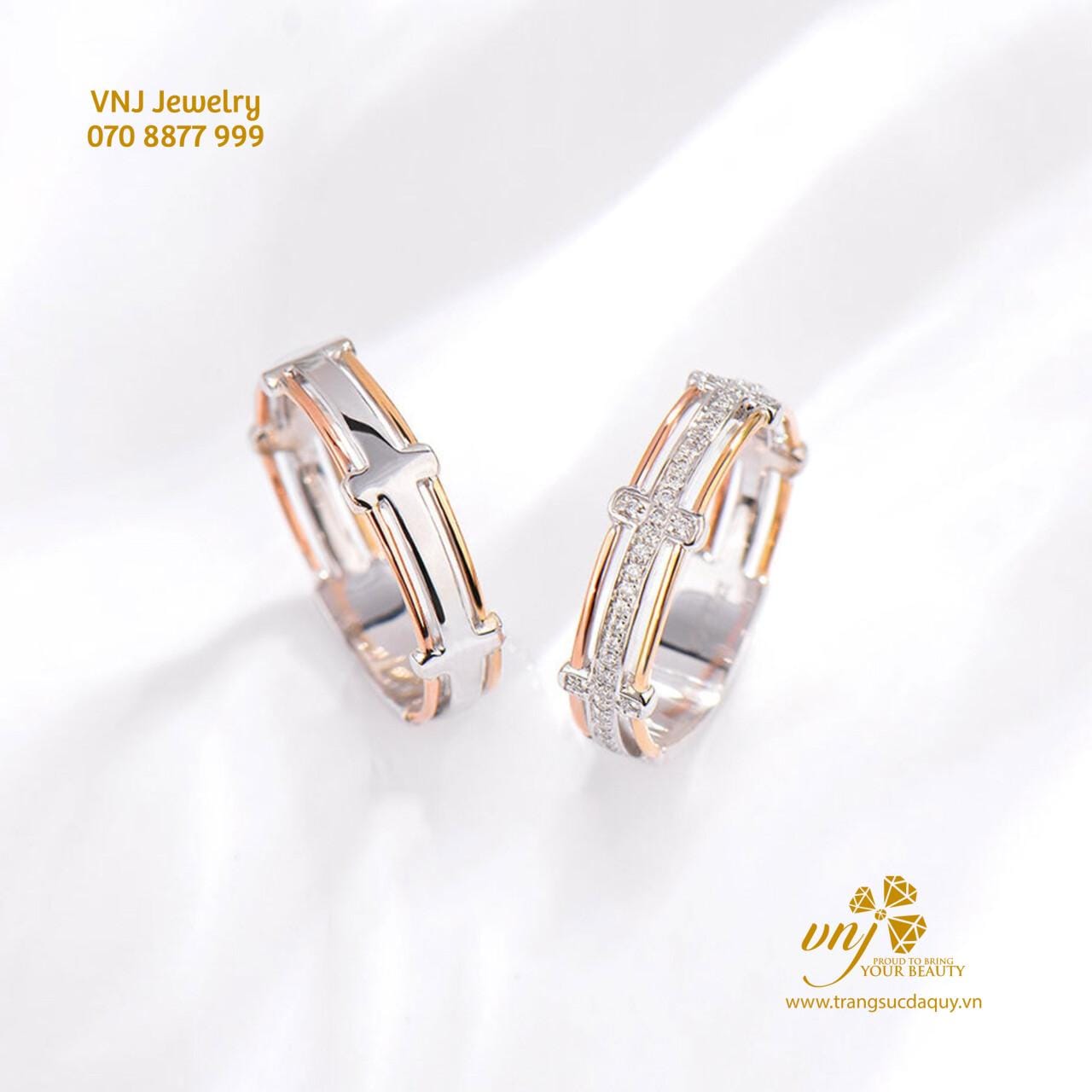 Nhẫn Cưới Vàng 2 Màu NC109